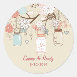 Adesivo Mason Jar Wedding Sticker Blue Rust Country