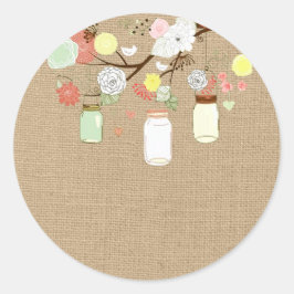 Adesivo Mason Jars no Faux Burlap Sticker