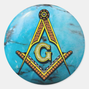 Adesivo Masonic Square & Compass Turquoise