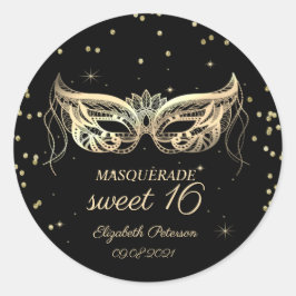 Adesivo Masquerade Gold Diamonds Sweet 16 