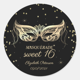 Adesivo Masquerade Gold Diamonds Sweet 16 