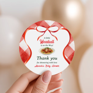 Adesivo Massa de Meatball Vermelha Xadrez Italiano Chá de