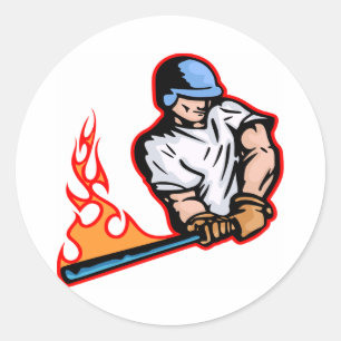 Adesivo Massa flamejante branca do basebol