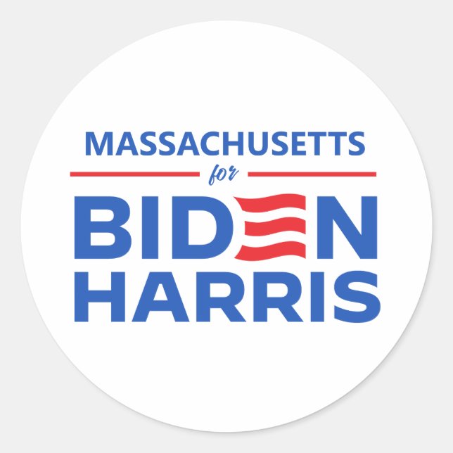 Adesivo Massachusetts para Biden Harris (Frente)