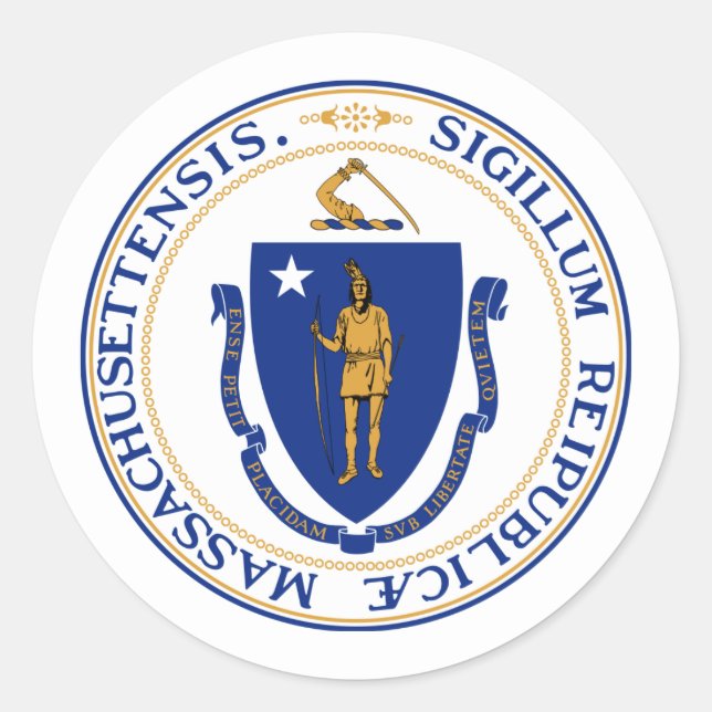 Adesivo Massachusetts Seal, Seal do Massachusetts Sticker (Frente)