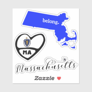 Adesivo Massachusetts Sheet of Die Cut Stickers