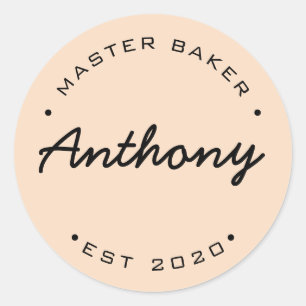 Adesivo Master Baker Personalizado Estabelecido ano
