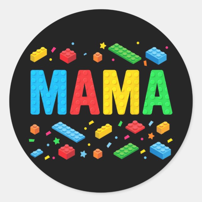 Adesivo Master Builder Building Bricks Bloqueia Mãe Engraç (Frente)