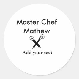 Adesivo Master chef cozinha padaria cozinheira adiciona te