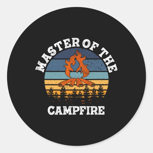 Adesivo Master Of The Campfire Men Women Camping Funny Out (Frente)