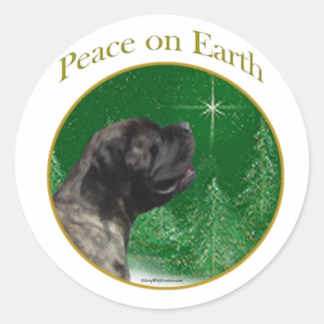 Adesivo Mastiff (brindle) Paz (Frente)