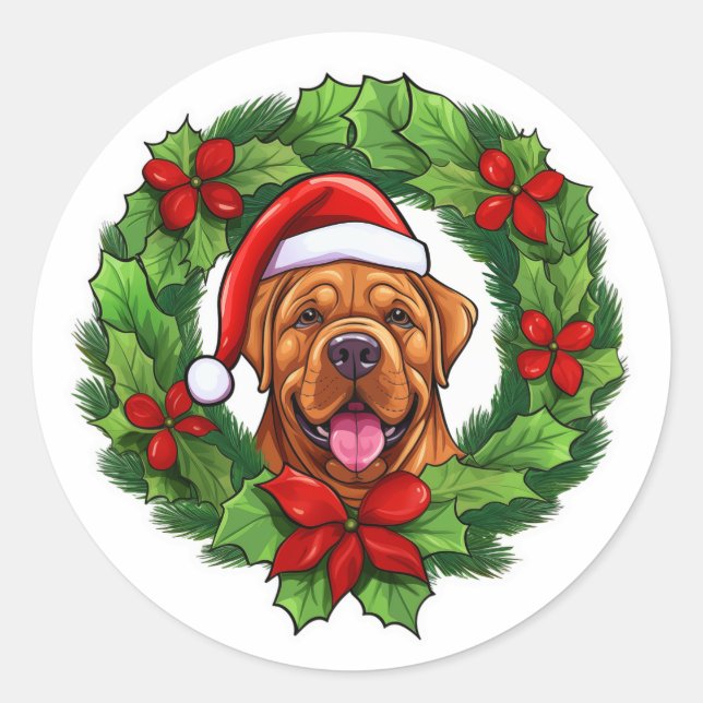 Adesivo Mastiff Christmas Wreath (Frente)