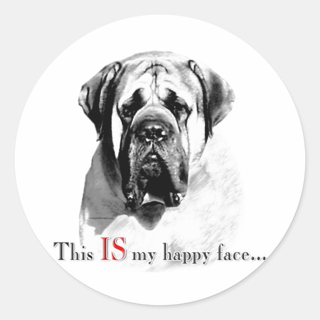 Adesivo Mastiff Happy Face Sticker (Frente)