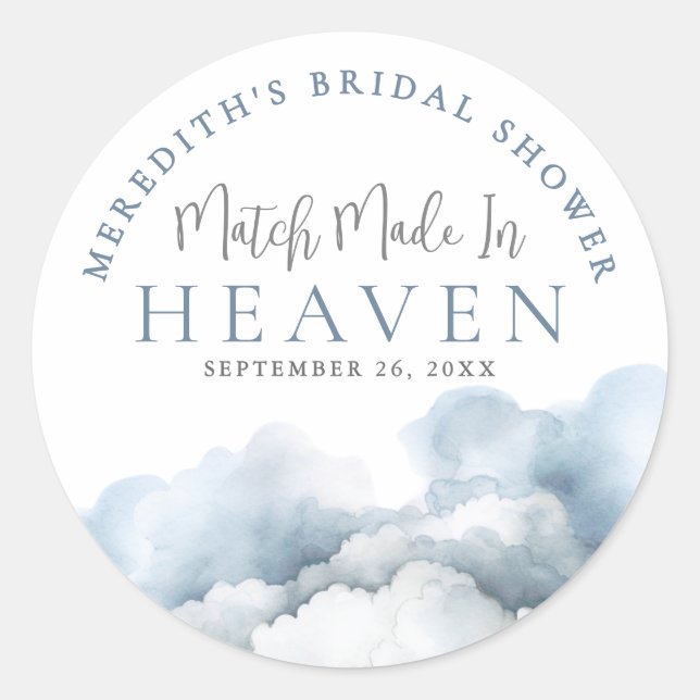 Adesivo Match Made In Heaven Bridal Shower (Frente)