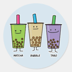 Adesivo Matcha boba chá verde leite Taro tapioca Japa