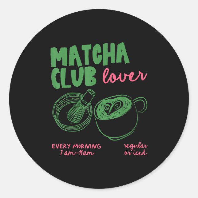 Adesivo Matcha Club Regular Or Ice Green Tea Matcha Latte  (Frente)