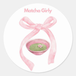 Adesivo Matcha Girly Sticker, Matcha, Arco Coquette