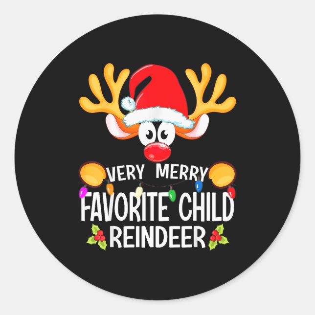 Adesivo Matching Christmas Very Merry Favorite Child Reind (Frente)