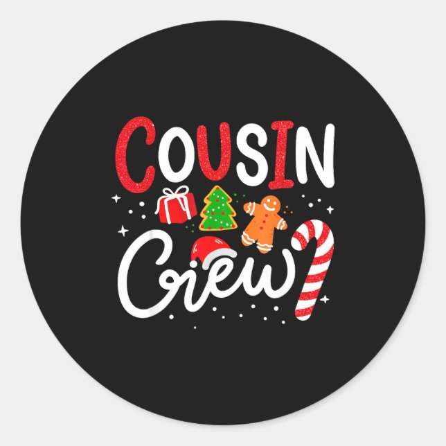 Adesivo Matching Cousin Crew Christmas 2025 Family Holiday (Frente)