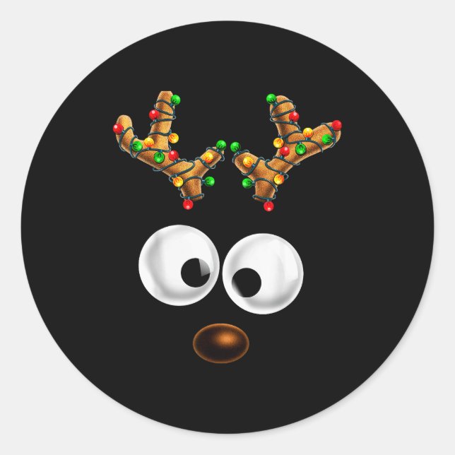 Adesivo Matching Family Christmas Reindeer Face Christmas  (Frente)