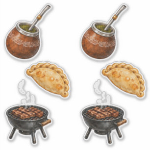 Adesivo Mate Argentino, Empanada & Asado