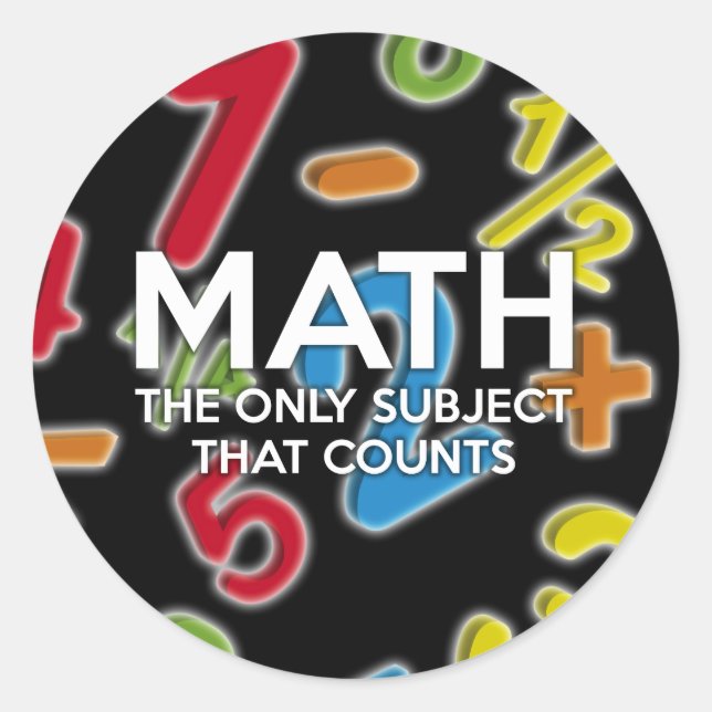 Adesivo Matemática. A única matéria que conta (Frente)