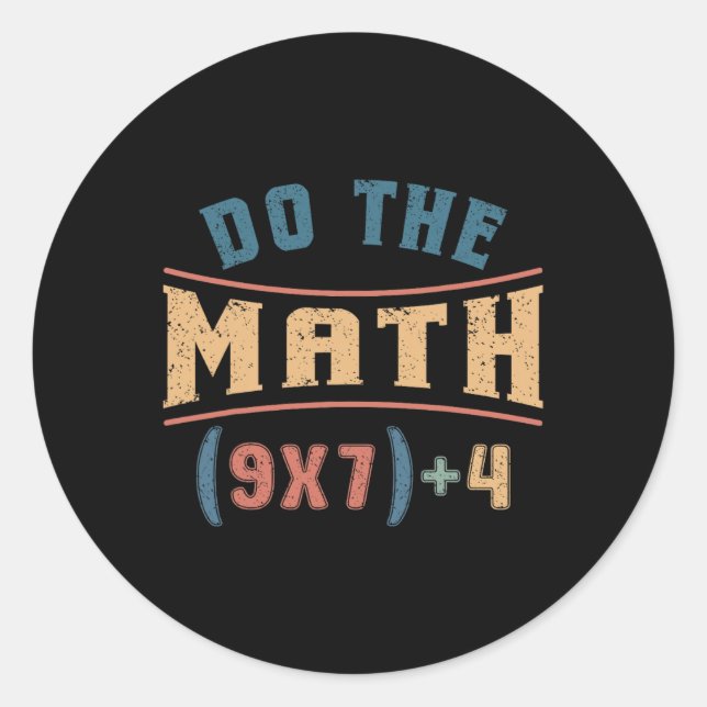 Adesivo Matemática Divertida 67 Equação de Meme Faça as Co (Frente)
