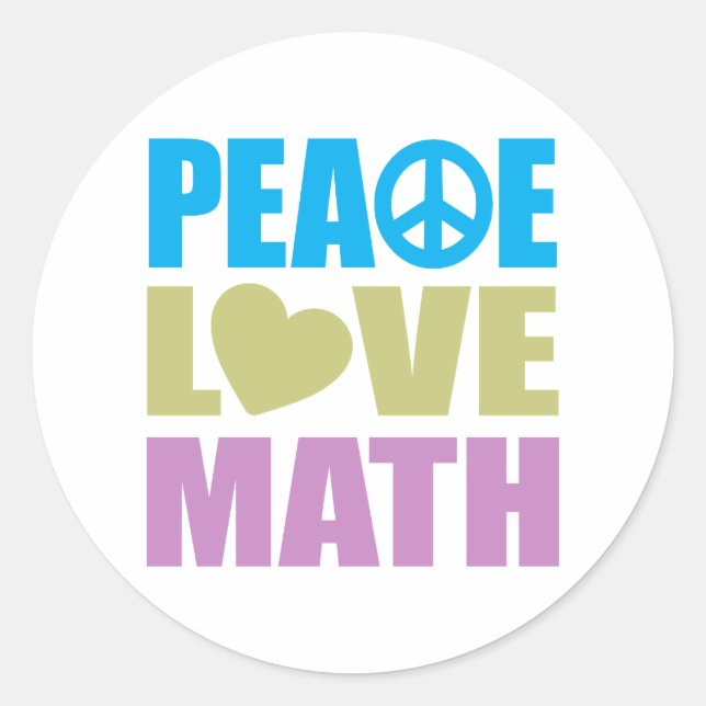 Adesivo Matemática do amor da paz (Frente)