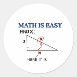 Adesivo Matemática É Fácil Encontre X Aqui Está É Divertid