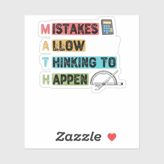 Adesivo Matemática Engraçada. Erros Permitem Pensar Que Ac (Folha)