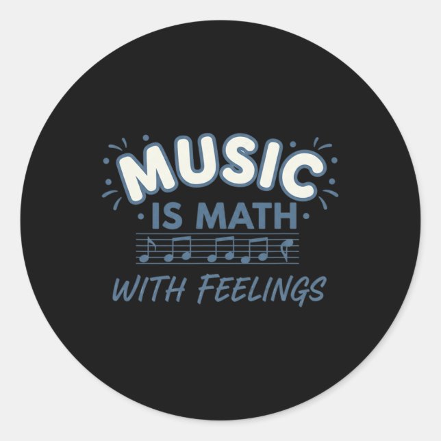 Adesivo Matemática Musical Com Sentimentos Citação de Prof (Frente)