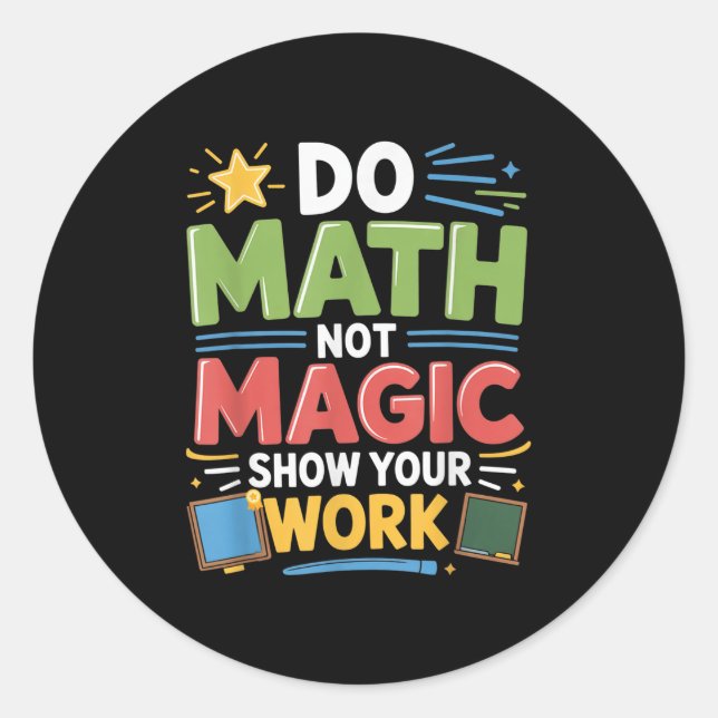 Adesivo Matemática Não Magia Professora De Matemática De V (Frente)