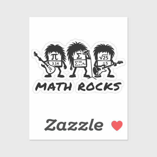 Adesivo Matemática Rochas Humor de Banda de Rock Acadêmica (Folha)