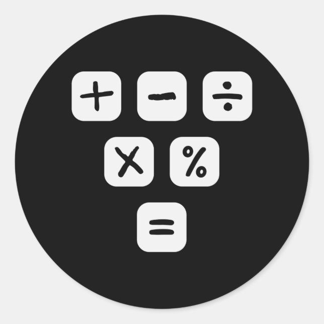 Adesivo Matemática Símbolos matemáticos Sinais matemáticos (Frente)