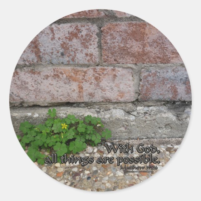 Adesivo Mateus 19:26 (Frente)