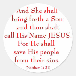 Adesivo Mateus 1: 21