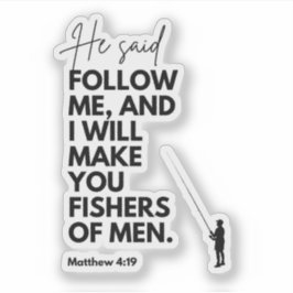 Adesivo Mateus 4:19 Pescadores de Homens Versículo Bíblico