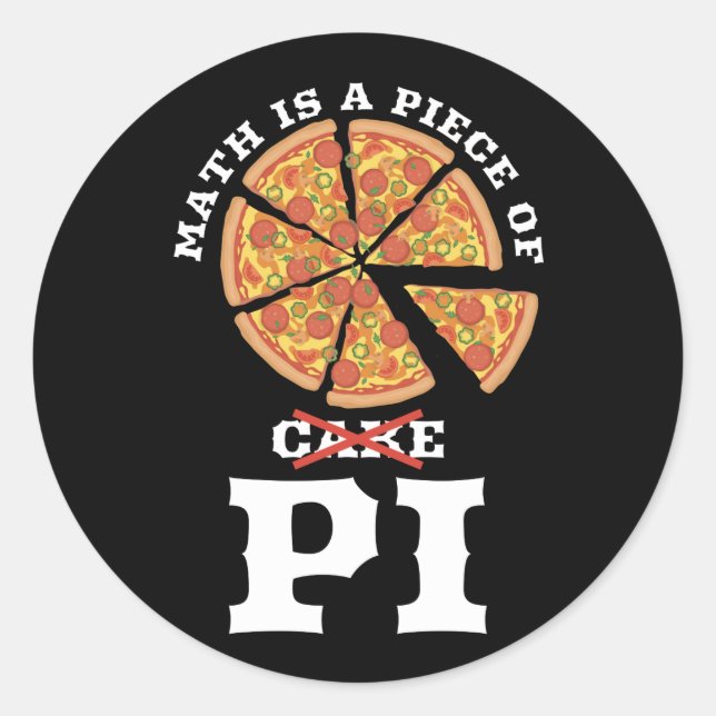 Adesivo Math Is A Piece Of Cake Apple Pi Happy Pi Day Gift (Frente)