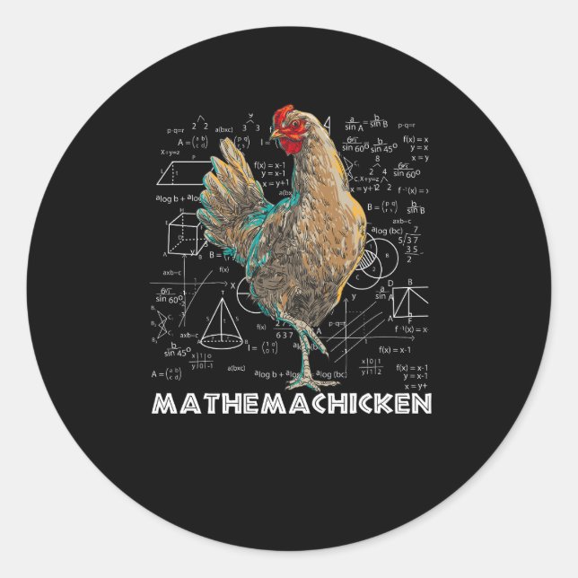 Adesivo Mathemachicken I Love Chicken Funny Math Lover Mat (Frente)