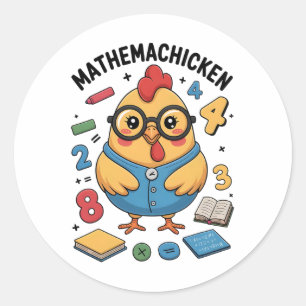 Adesivo Mathemachicken Professor de Matemática Engraçado G