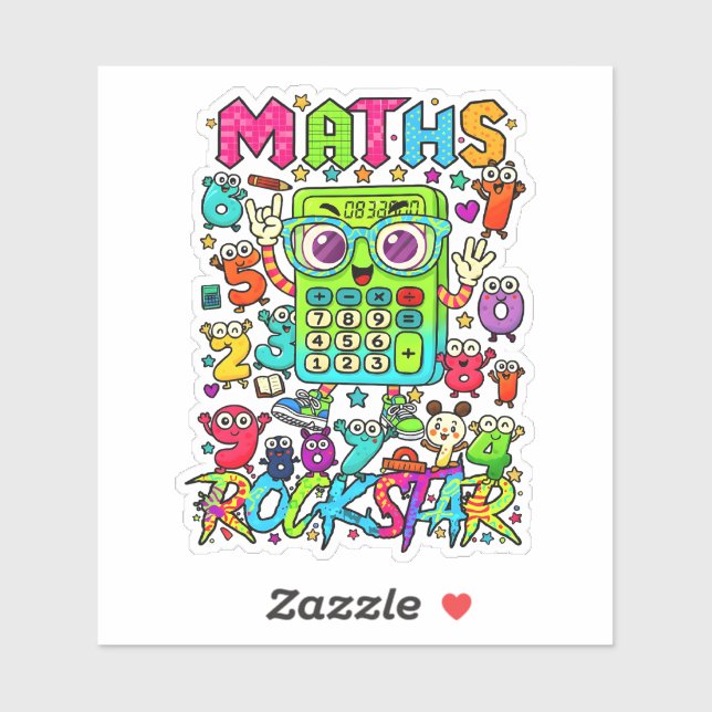 Adesivo Maths Rockstar Cute Numbers Sticker for Kids (Folha)