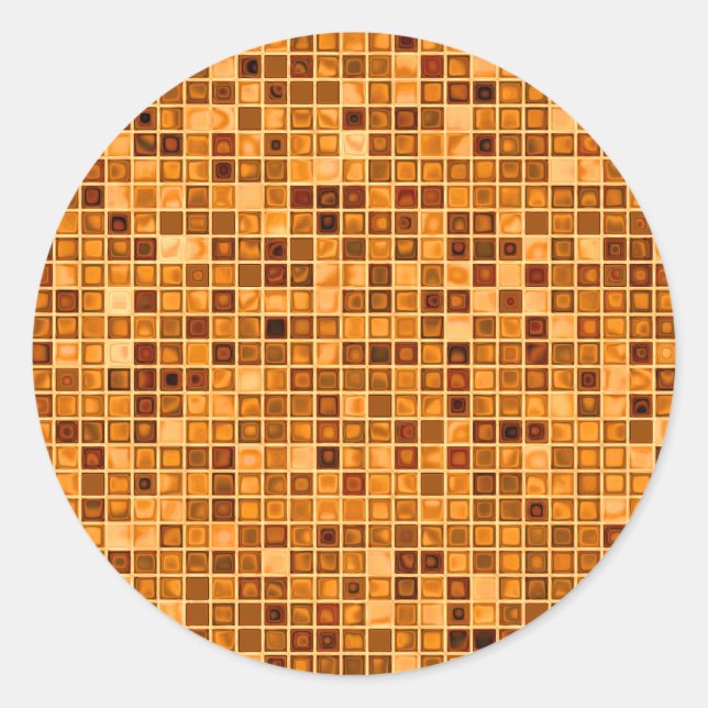 Adesivo Matizes De Azulejo Mosaico "Watery" Laranja Rust (Frente)