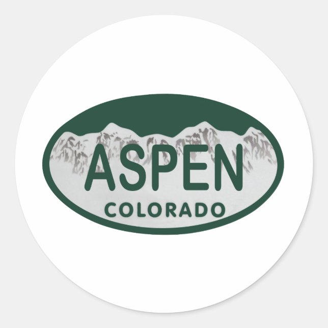 Adesivo Matrícula de Aspen Colorado (Frente)