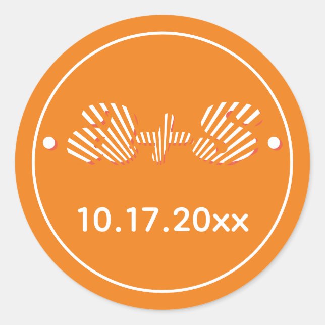 Adesivo Matrizes de laranja retro inspiradas nos anos 70 (Frente)
