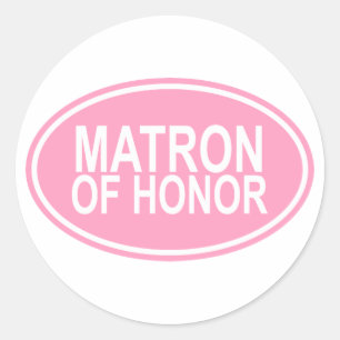 Adesivo Matrona da honra que Wedding o rosa oval