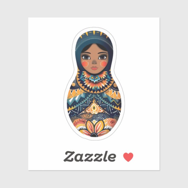 Adesivo Matryoshka Doll (Folha)