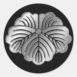 Adesivo Matsunaga Clan Kamon Silver Chrome