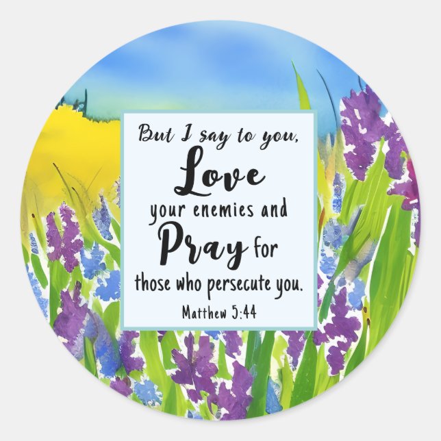 Adesivo Matthew 5:44 Eu digo a você Ame sua Bíblia de inim (Frente)