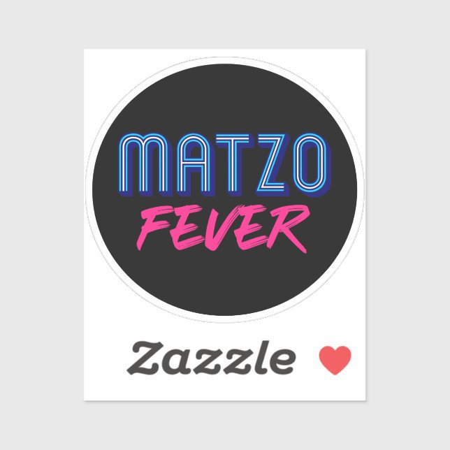Adesivo Matzo Fever Blue Pink Slogan Judeu (Folha)