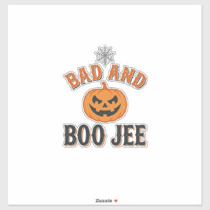 Adesivo Mau E Boo Jee Abóbora De Halloween Gráfica_1